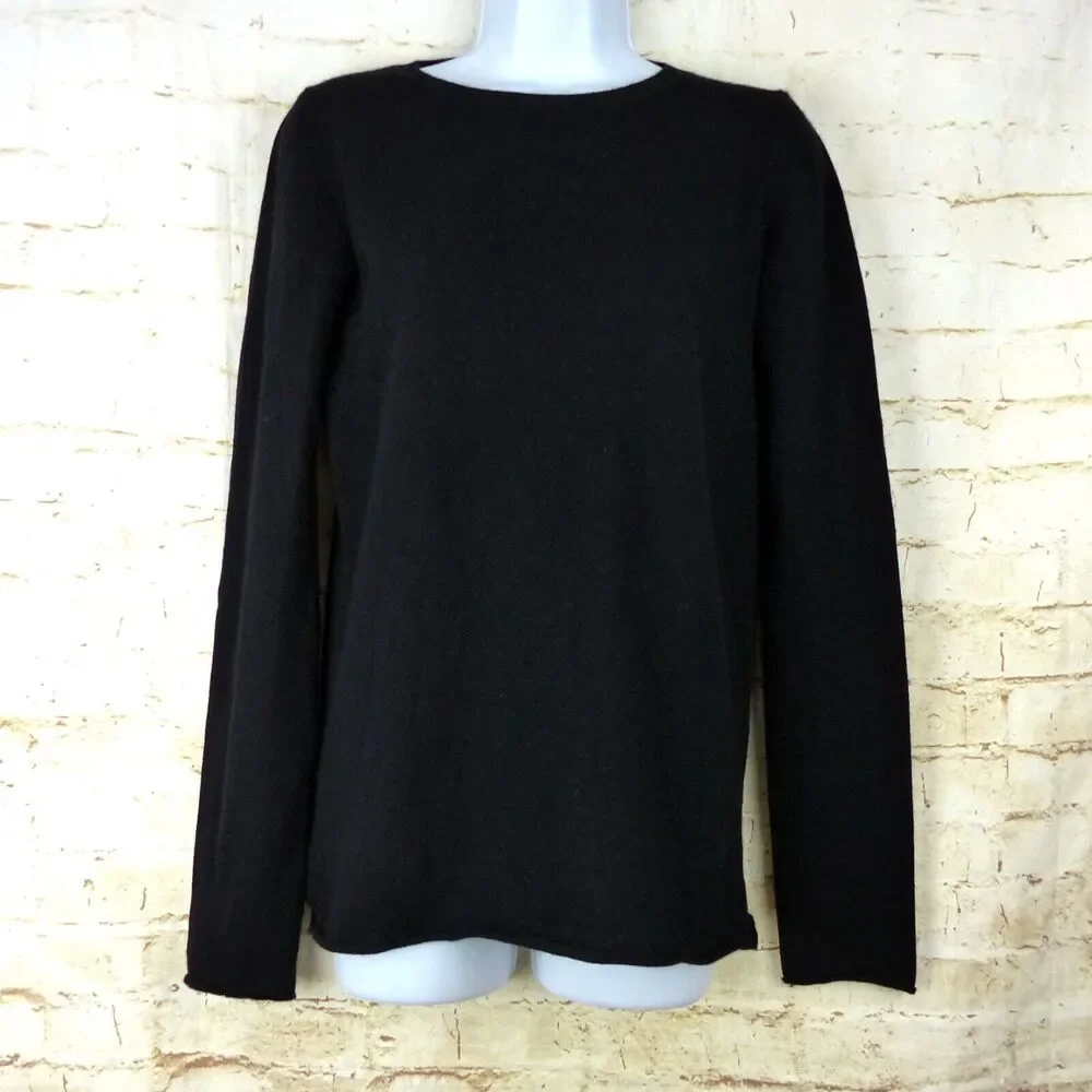 Leetha Back T Cut Out Cashmere Sweater Womens XS Black Pullover Grunge Goth Sexy - Picture 5 of 13